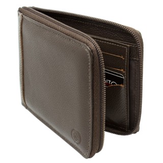 Carteira Masculina Com Zíper Porta Cartão Grande Couro Legítimo Executiva Fina Super Presente Promoção ⭐Ganhe um chaveiro⭐ em Oferta na Shopee