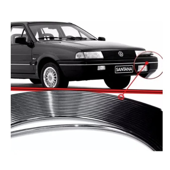 Kit Friso cromado Parachoque Santana Quantum 91 97 6 Metros em Oferta na Shopee