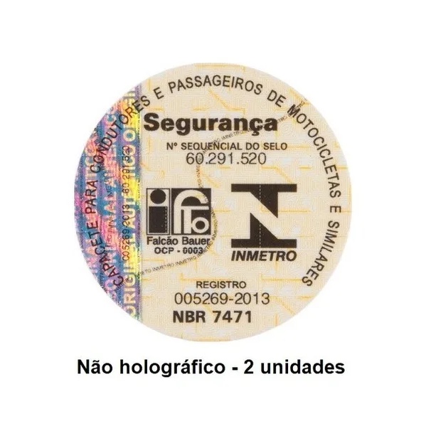 Adesivo Inmetro Capacete Não Holográfico 2 Unidades