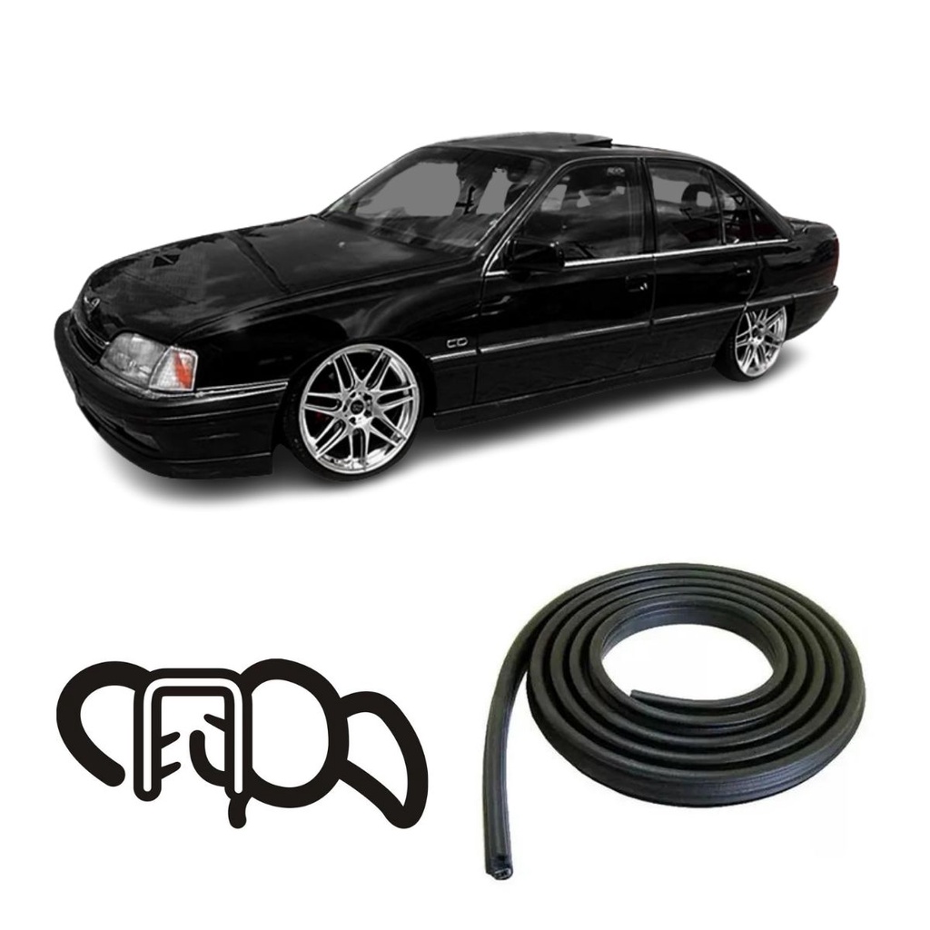 Borracha De Porta Dianteira Preta Estriada Gm Omega em Oferta na Shopee