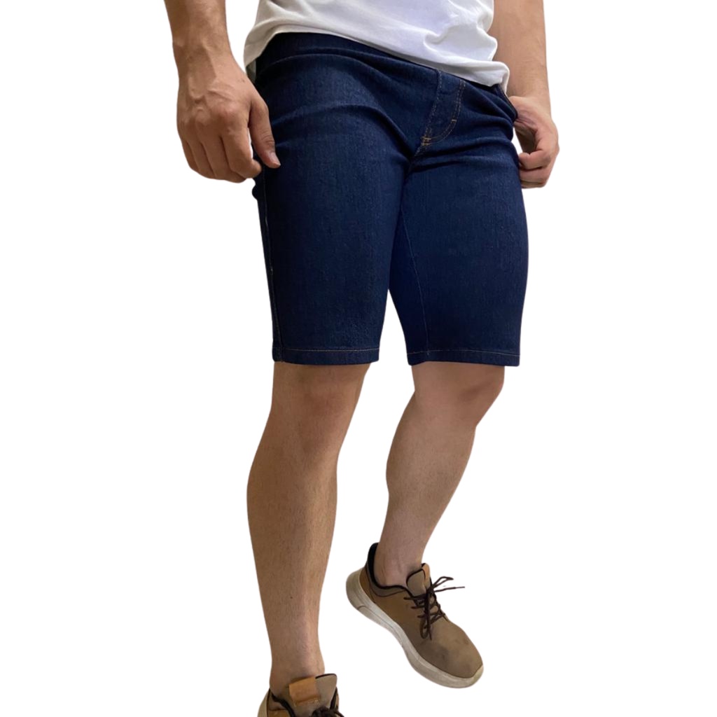 Bermuda Jeans Masculina Basica Elastano Lycra