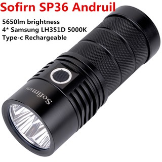 Sofirn SP36 BLF Anduril Flashlight 5650lm Sumsung 4x LH351D LEDs Torch Type-c USB rechargrable Lamp 5000K 90CRI outdoor