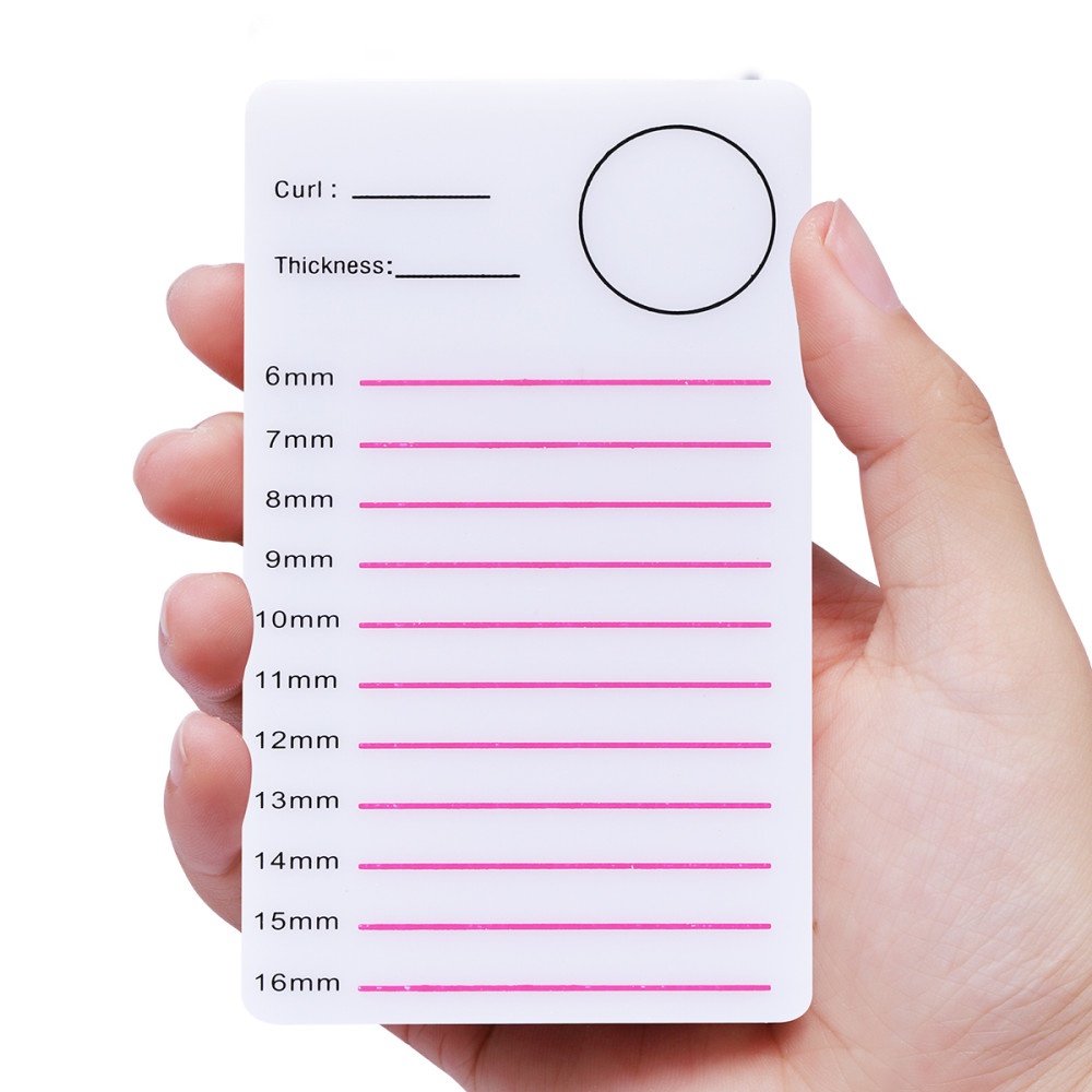 Nova Acrílico Paleta Falso Cílios Bandeja Tira Placa De Extensão Dos De Enxertia Stand Eye Lash Suprimentos Com Tick Mark Pad Pallet