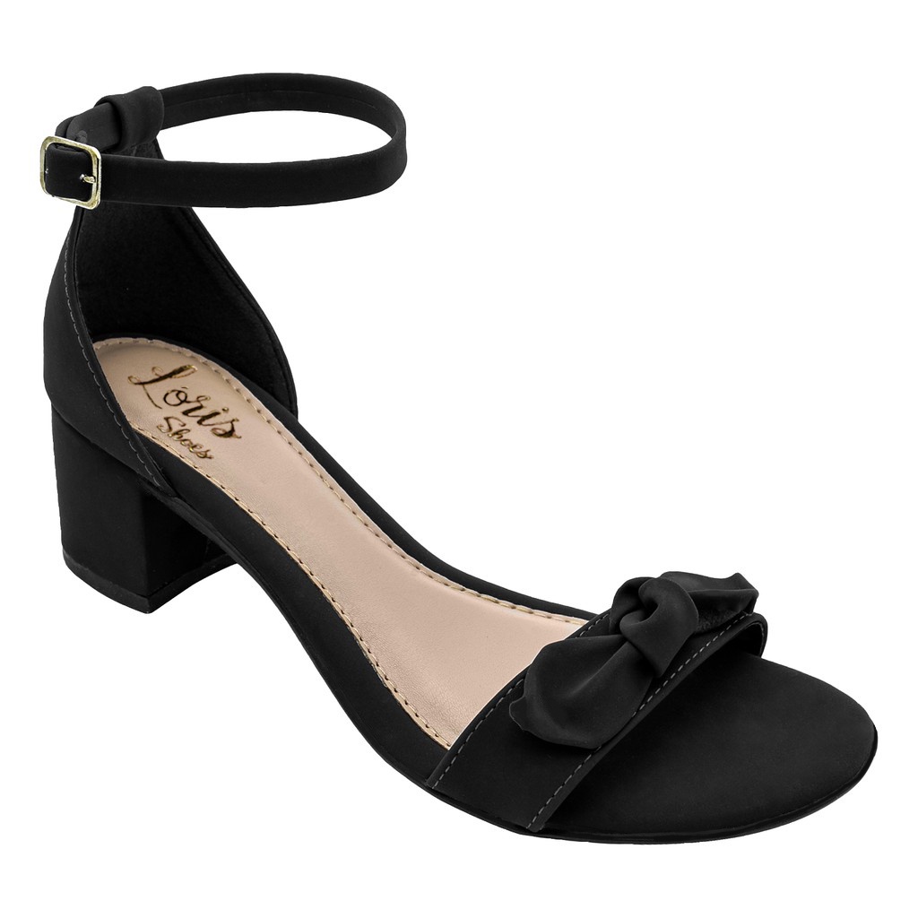 Sandalia Feminino Social Lóris Laço Nó Saltinho Quadrado Baixo 203-032