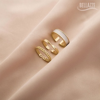 Conjunto 3 Anéis Moderno Elegante Abertura Ajustável