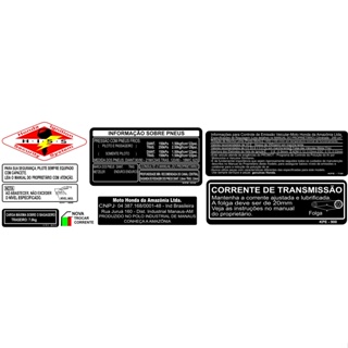 Kit Completo Compatível ADESIVO DE Advertência moto 300cc Ano 2013 em Oferta na Shopee