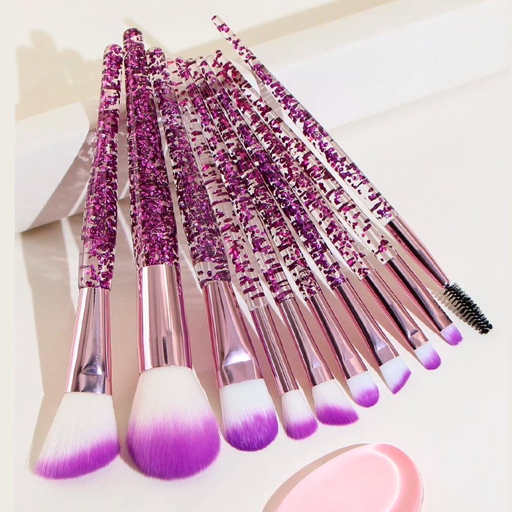 Kit 10 Pincel Unicórnio Com Estojo Lindo Maquiagem Para Base Blush E Sombra De Olhos Cerdas Macias em Oferta na Shopee