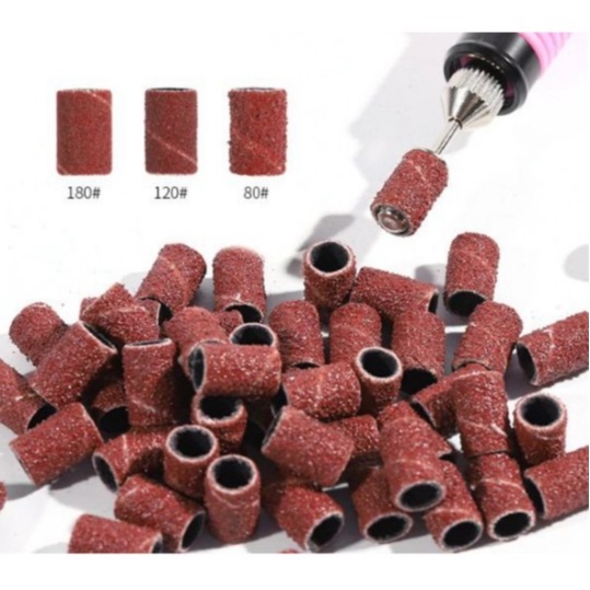 Kit 100 Refil Lixa Unha Acrigel Motor Eletrico Profissional 80#/120#/150# 6mm em Oferta na Shopee