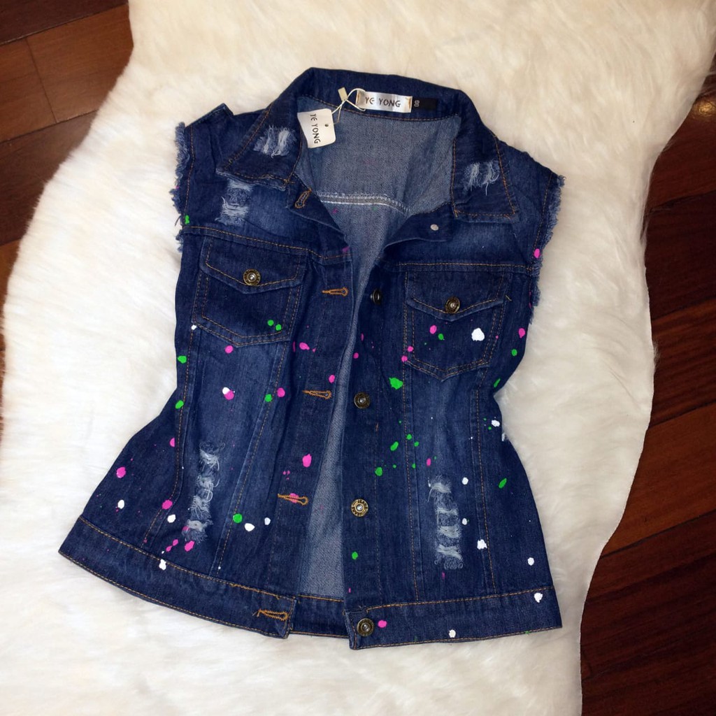 colete jeans escuro