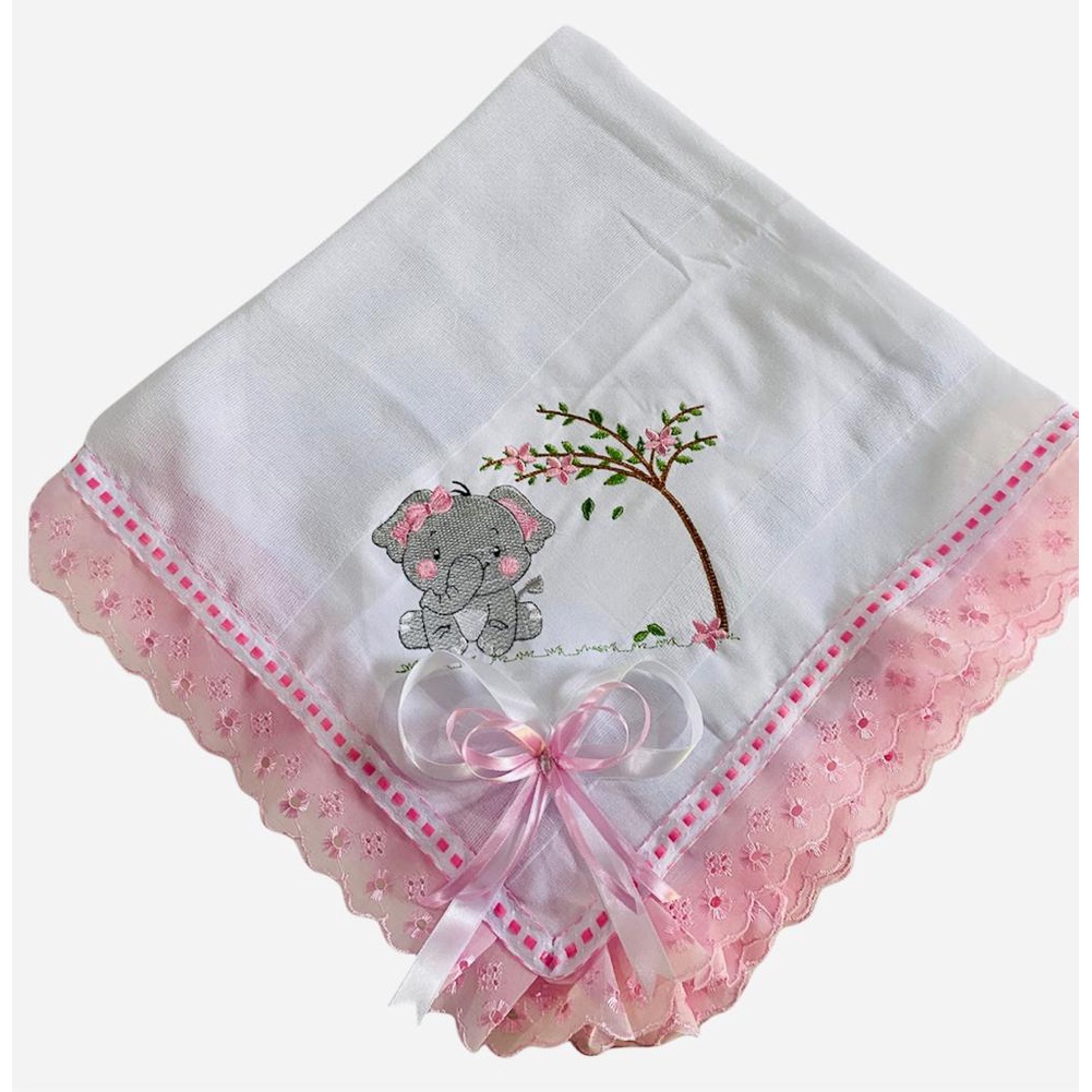Fralda de Ombro elefantinha Rosa em Oferta na Shopee