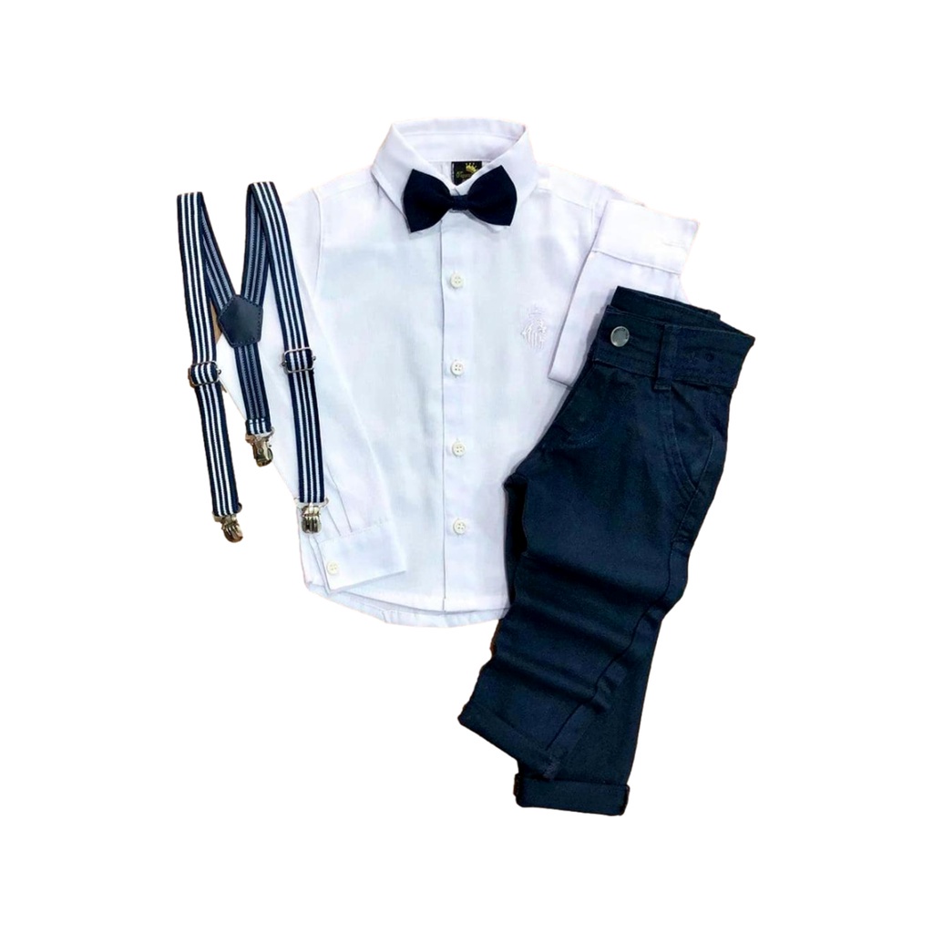 Conjunto Social Infantil Juvenil Masculino Roupa para Batizado Menino Tamanho 1 Ao 16