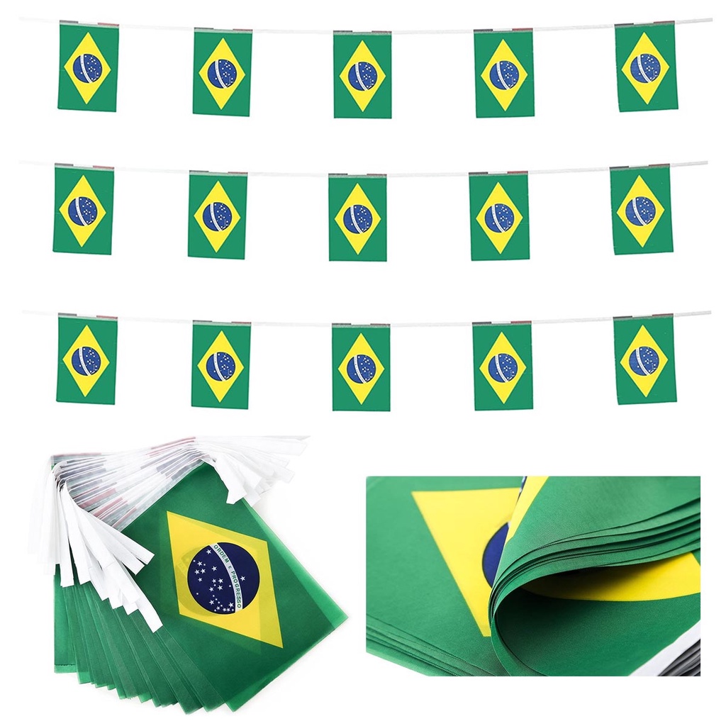Bandeirinha do Brasil - 5 a 25metros - Copa do Mundo em Oferta na Shopee
