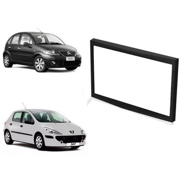 Moldura 2 Din Peugeot 307 Citroen C3 2003 A 2010 - Preta em Oferta na Shopee