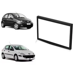 Moldura 2 Din Peugeot 307 Citroen C3 2003 A 2010 - Preta