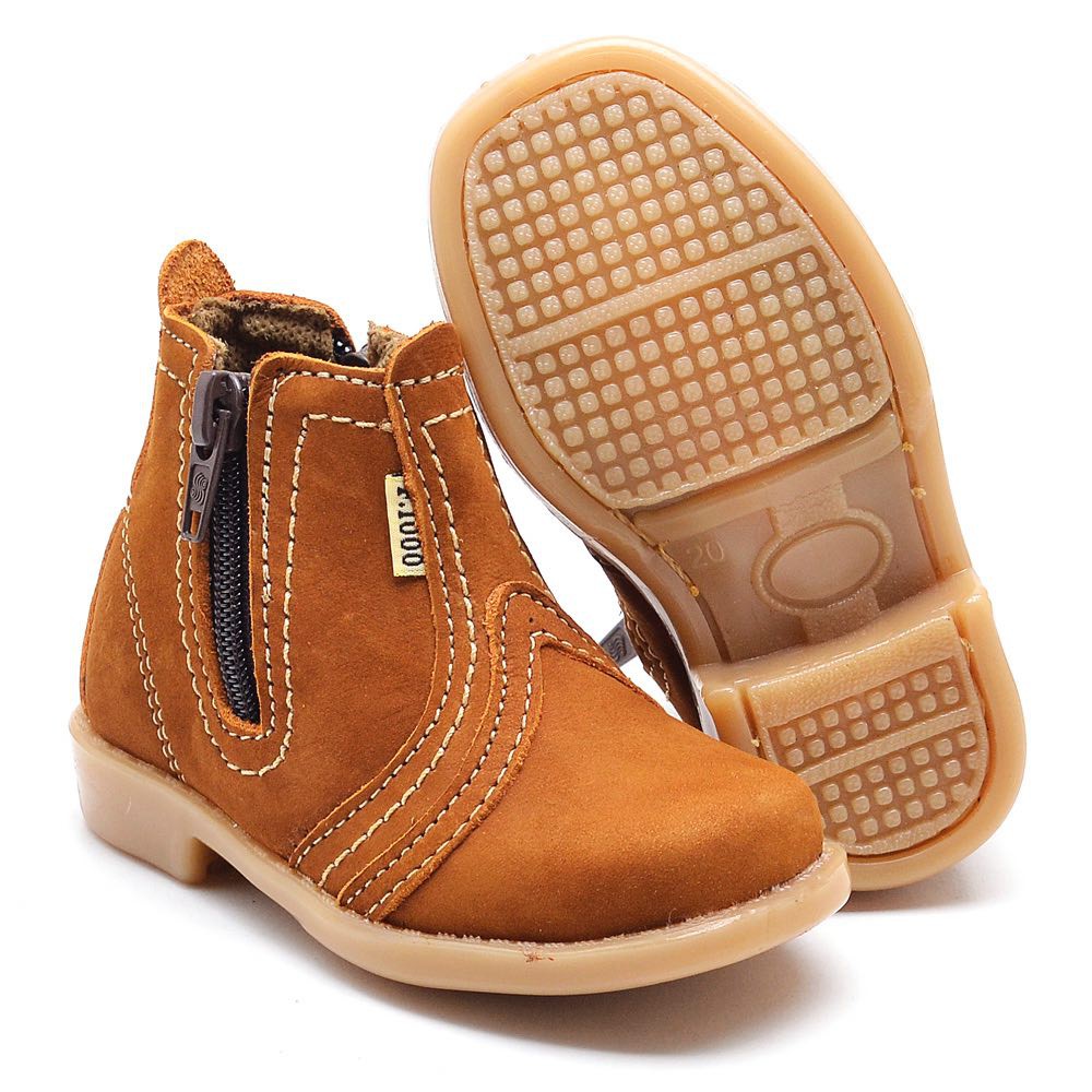Bota Infantil Couro Bovino Legítimo Botina Ziper Country Conforto botina para crianças em Oferta na Shopee