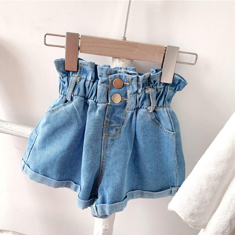 shorts jeans cintura alta infantil