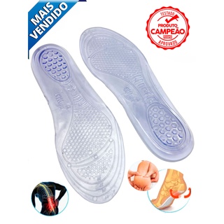 Par de Palmilha Anatômica Ortopédica Gel Silicone Anti Impacto Para Quem Trabalha em Pé