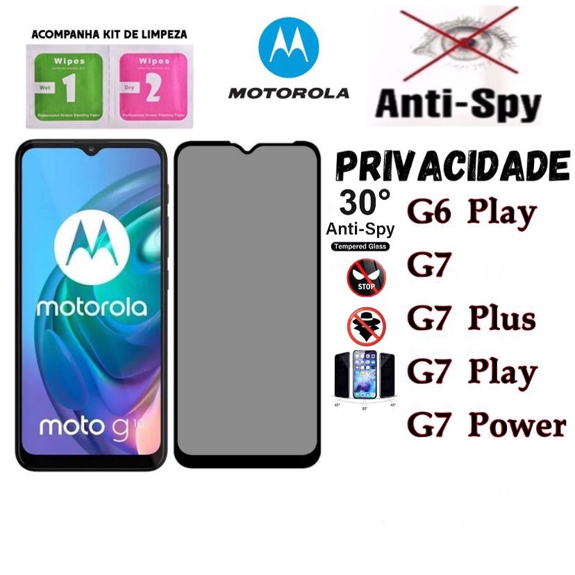 Película Privacidade 3D Anti Spy PARA MOTO G6 PLAY/G7/G7 PLUS/G7 LAY/G7 ...