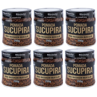 Kit 6 Pomada para Massagem Muscular Sucupira  200g - Rhenuks em Oferta na Shopee