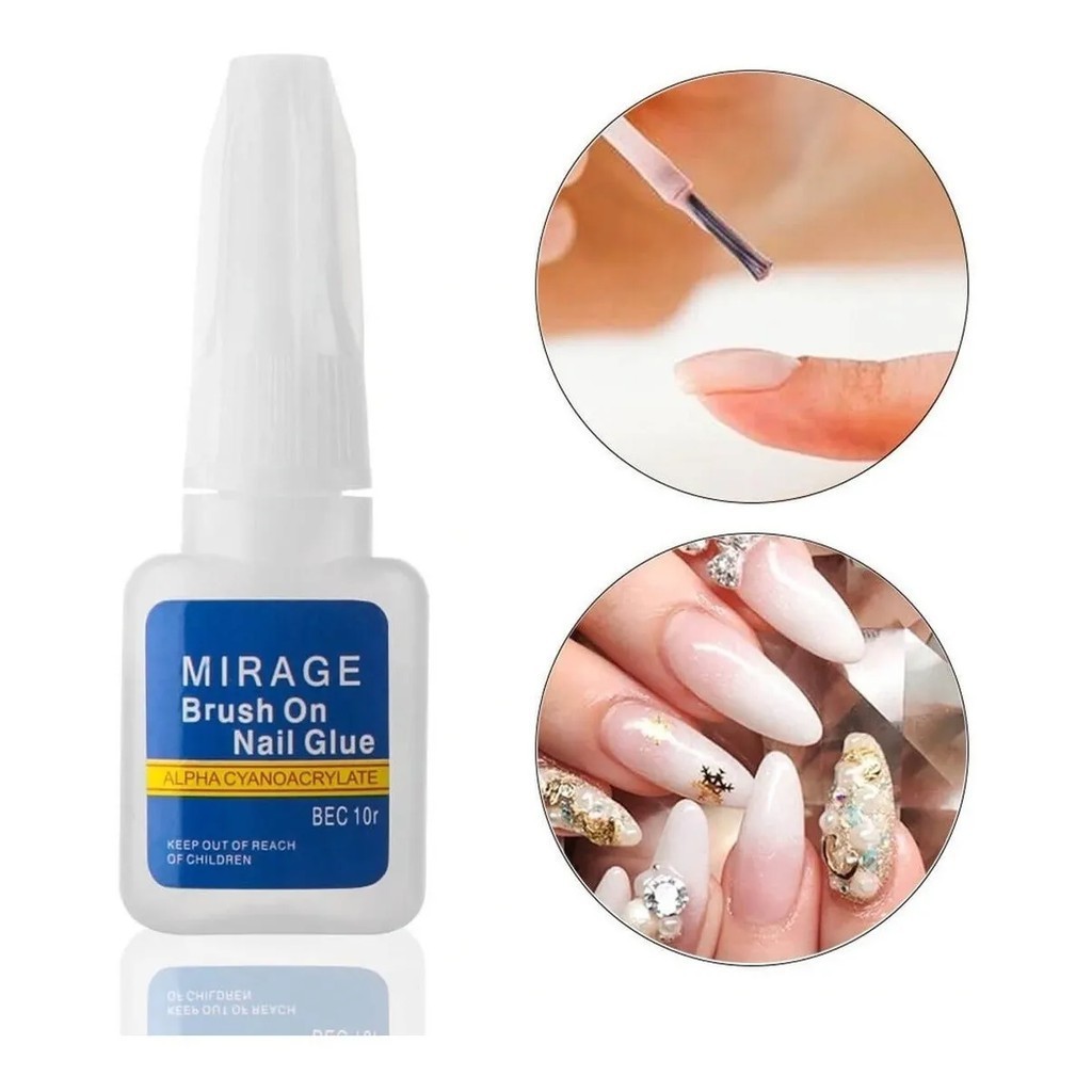 Cola com  Pincel Para Unha Postiças, Tips, Gel, Fibra E Porcelana PRONTA ENTREGA