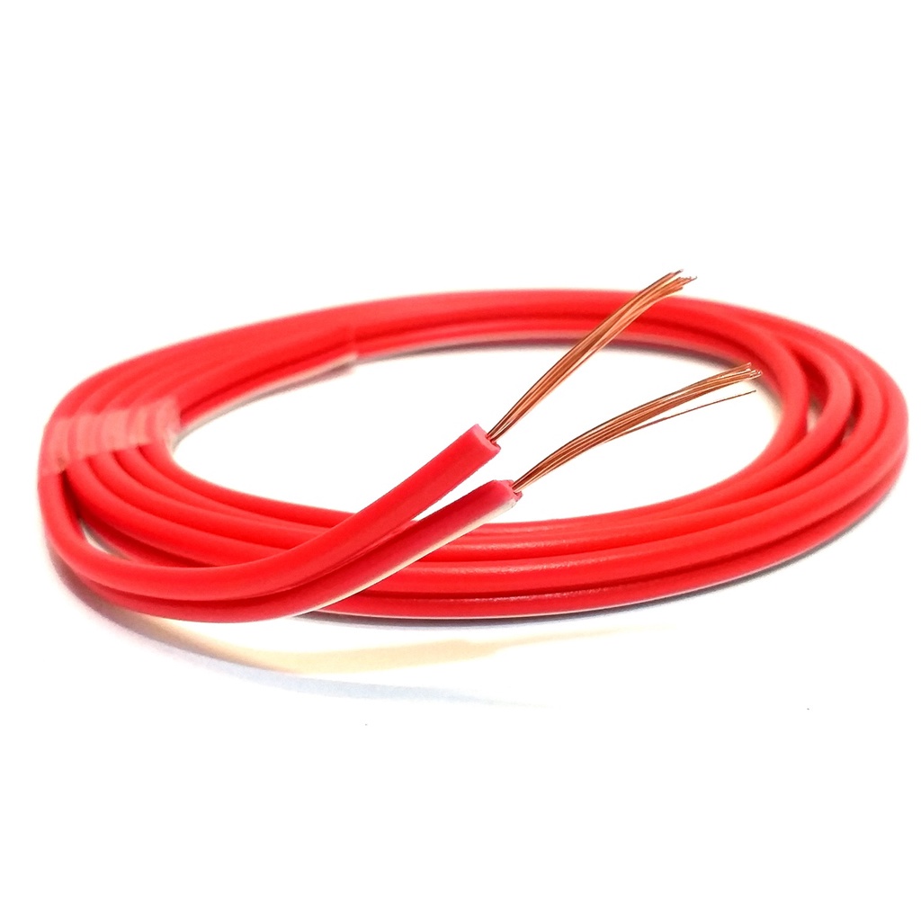 Fio Alto Falante Paralelo 2x1,00mm Vermelho Som Automotivo - 15 Metros Instalação Carro Flexível Cabo 1mm