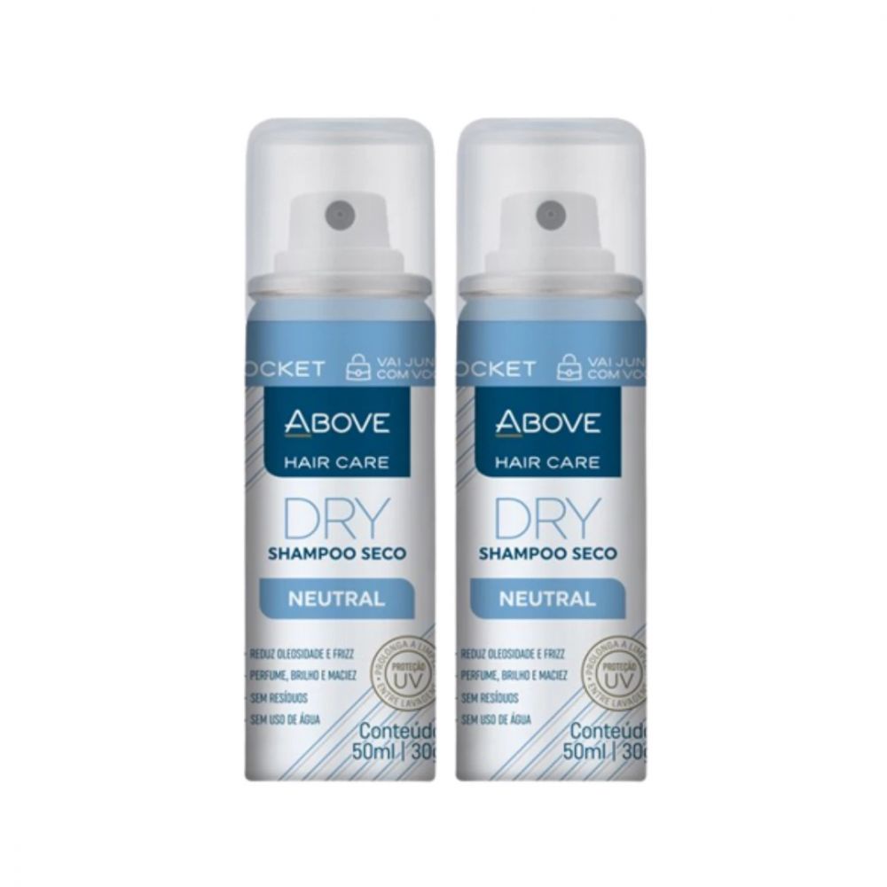 Kit com 2 Shampoo a Seco Above Pocket Hair Care Dry Neutral 50ml ...