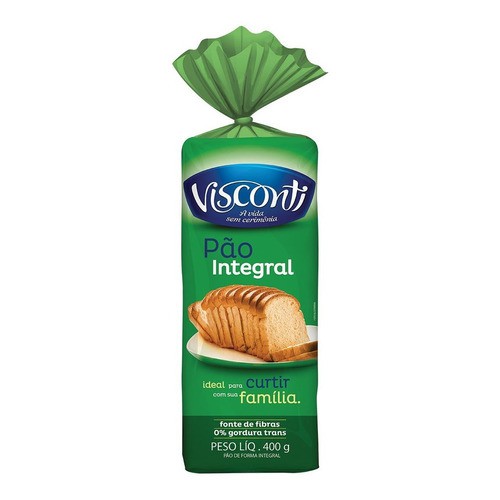 Kit 4 Pão De Forma Integral Visconti 400g