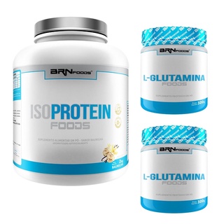 Kit Whey Protein Iso Protein 2kg + 2x L-Glutamina 300g - BRNFOODS