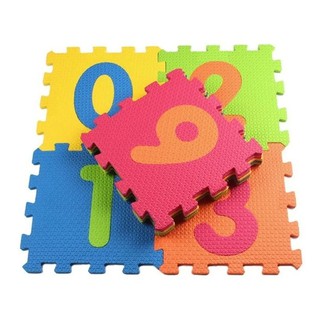 Tapete Tatame Infantil Em Eva Numérico 10 Pçs 29 X 29 Cm Grosso 7 Mm