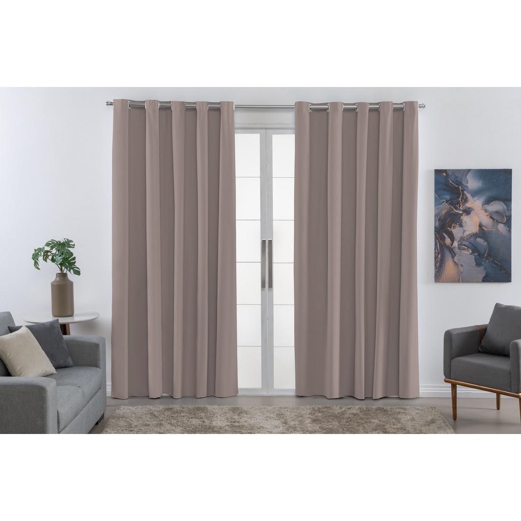 Cortina Blackout 2,80M x 2,30m Corta Luz Para Varão Simples Quarto Sala
