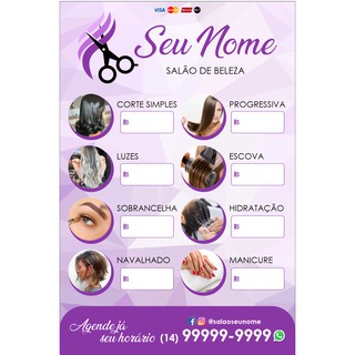 Banner em lona_Salão de Beleza_Cabelo_Manicure_Propaganda _baner_Cartaz
