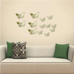 13 Borboletas Espelho Decorativo Acrílico Peças Quarto Sala