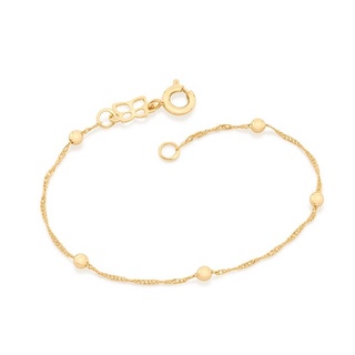 Pulseira Rommanel Infantil Cingapura Bolas Folheada A Ouro 14cm 551202