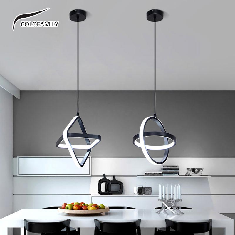 (3 cores em 1 luz) Lustre Pendente Luminária de Teto Led Decoracao Minimalista Moderna Plafon para Sala Quarto Cozinha Ceiling Light AB95