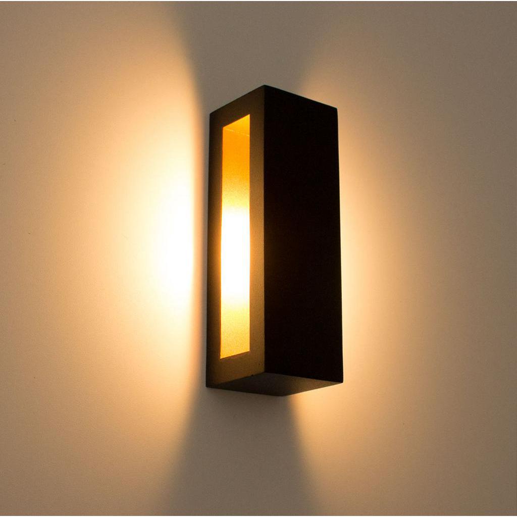 1x Arandela Led Efeito Decorativa Parede Teto 5w 15cm Preta 110V St154