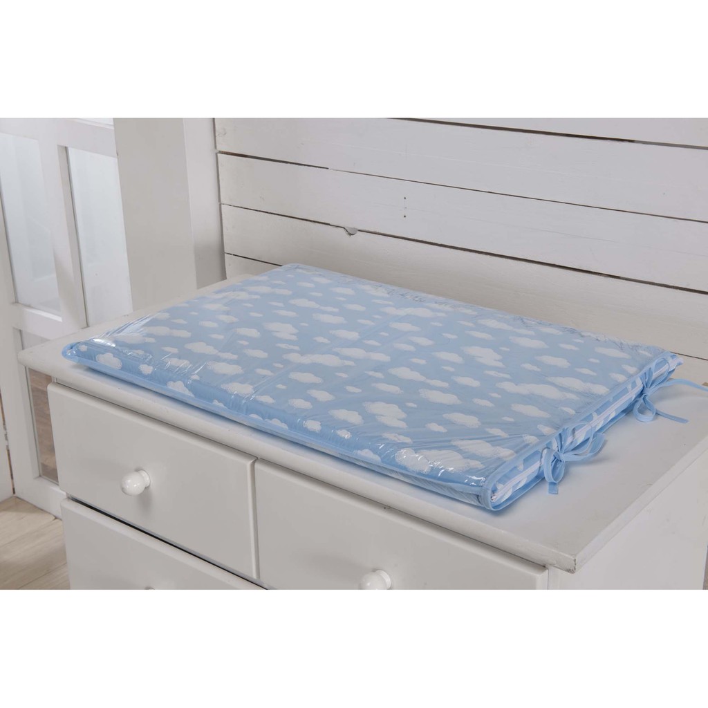 Trocador para comoda de Bebê Menino Nuvens Azul bebe e Branco - Trocador para bebe Plastificado