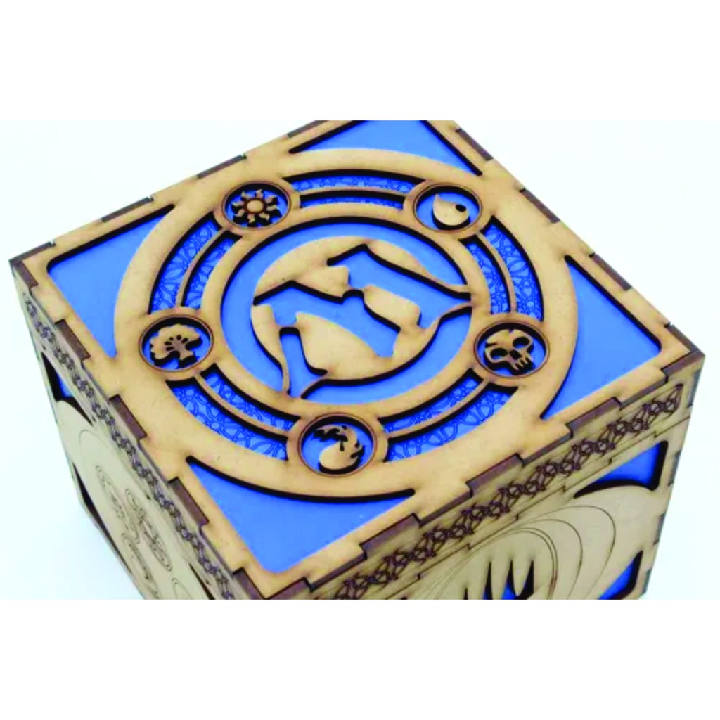 Box/deck/case/caixa Magic The Gathering Cards Jogos Rpg mdf cru com azul