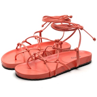 Sandália Rasteirinha Dubuy Feminina Papete Flatform Laranja Aisha 2040FG