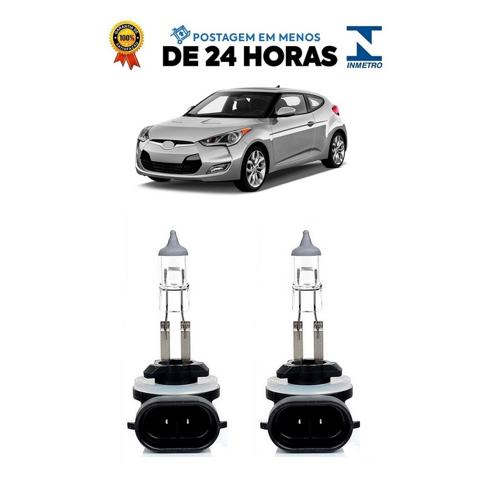 Par Lampada Farol de Milha Veloster 2011 2012 2013 H27