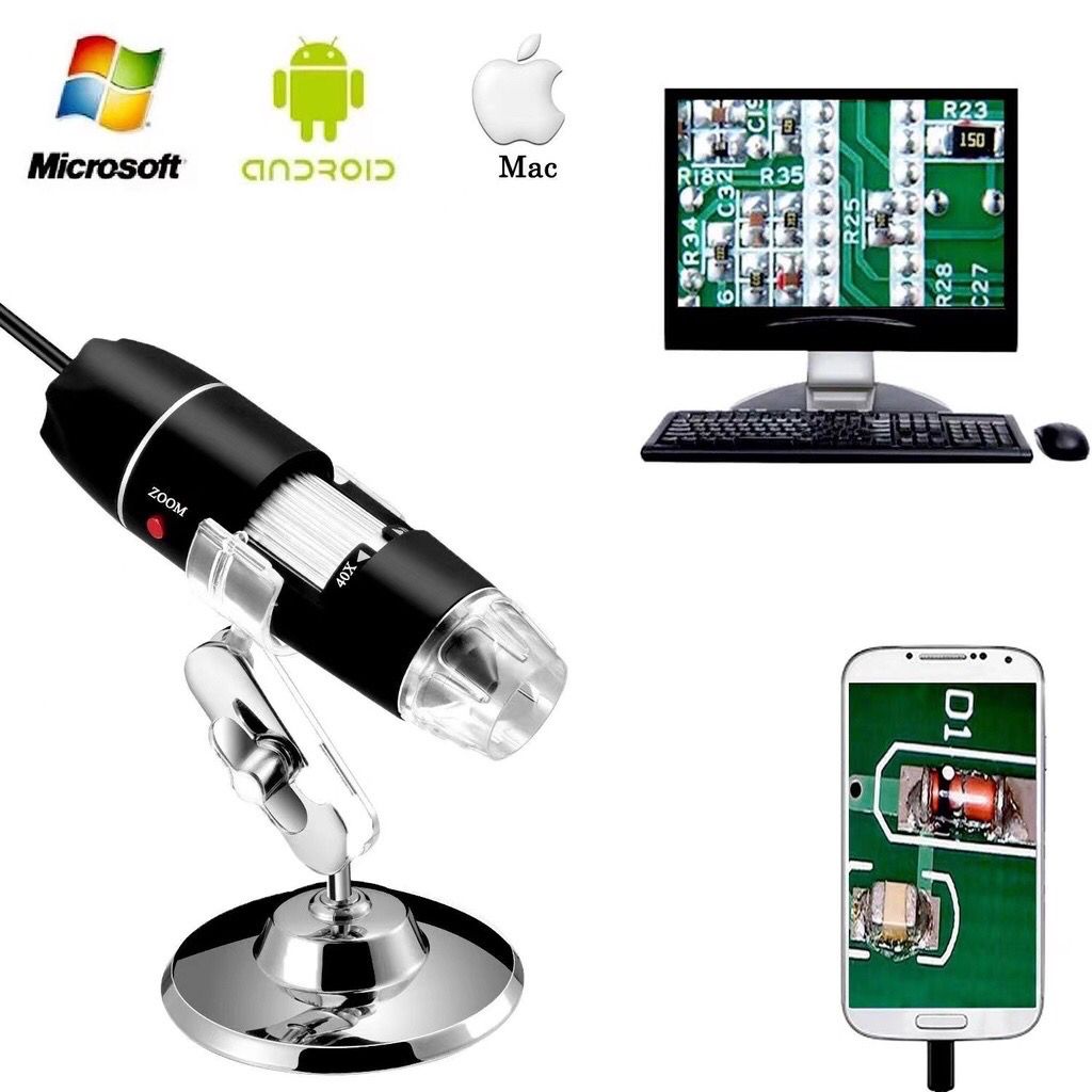 Microscópio Digital Usb Zoom 1000x Camera 2mp Profissional Hd Super Aumento E Ampliação Até 1000x Potente Imagem Hd Alta