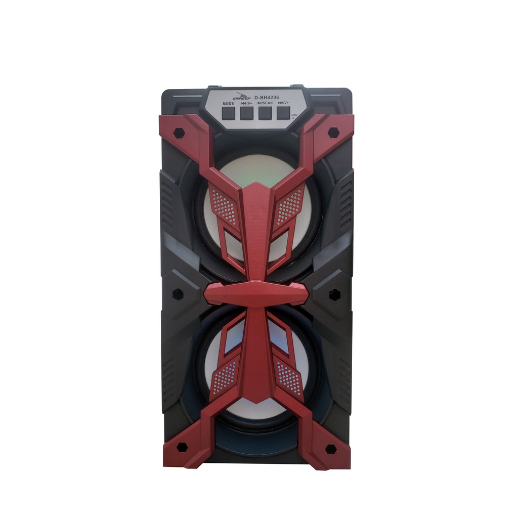 CAIXA DE SOM GRASEP D-BH4206 VERMELHA RÁDIO FM INTEGRADO