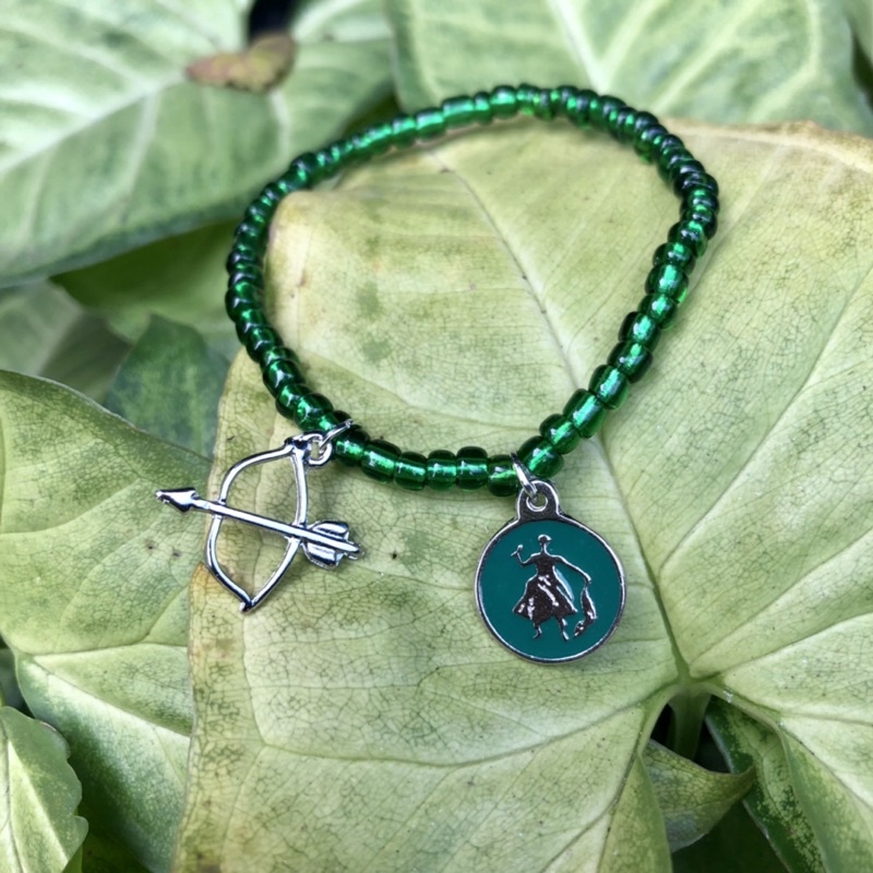 Colar Pulseira/tornozeleira Oxóssi candomblé umbanda pingente de flexa