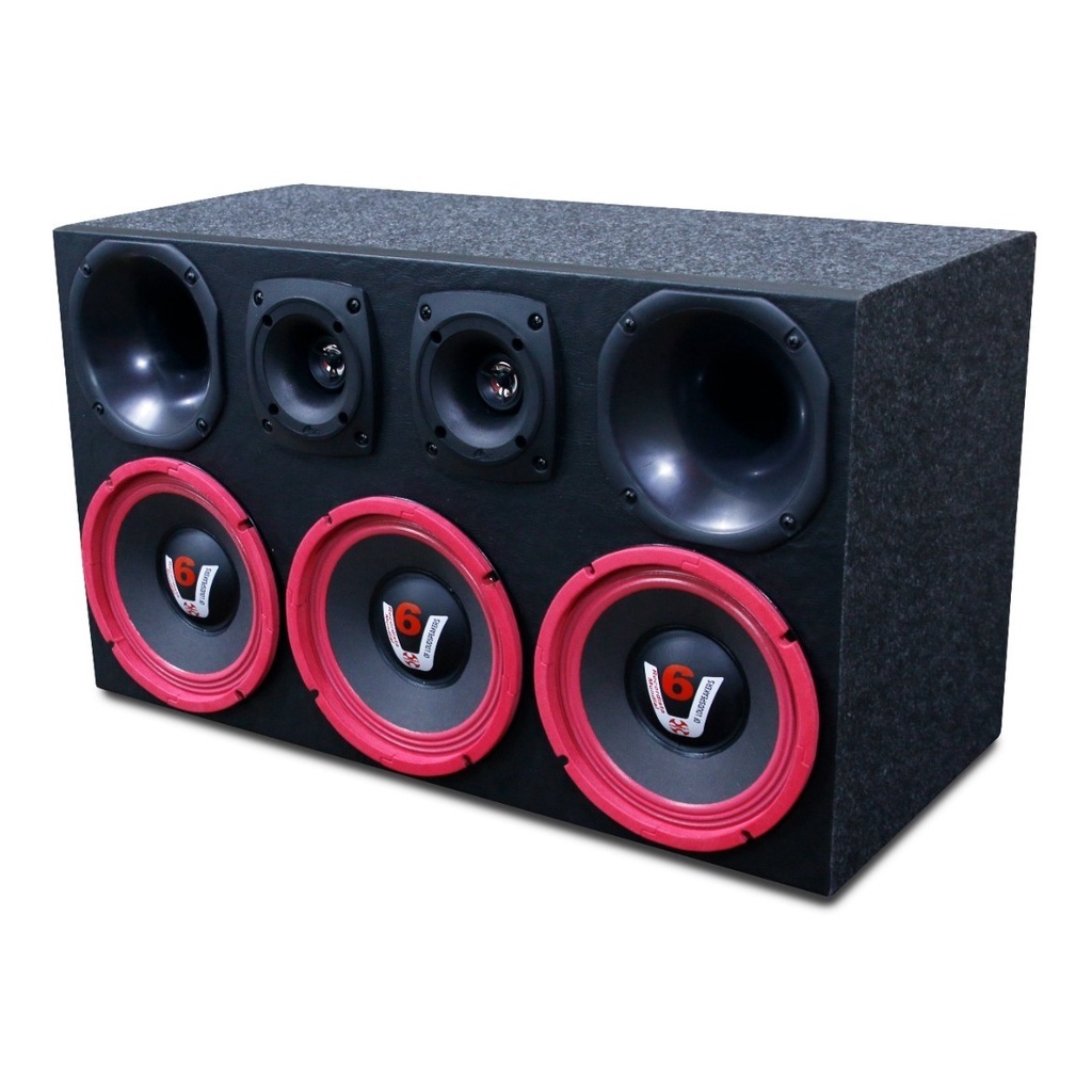 Caixa Som Automotivo Caixa Trio 3 Alto Falantes Woofer Pancadão 8 Polegadas + Corneteira Driver Tweeter - Spare Parts and Accessories for Vehicles