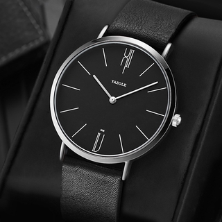 YAZOLE Classic Business Men Watches Casual Analog Quartz Wristwatch PU Leather Sports Men