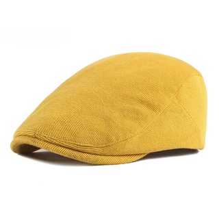 Primavera Outono Boina Homens Chapéu De Tricô Viseira Cap Moda Casual Mulheres Sólida Amarelo Azul Repicado Plana Bico De Pato