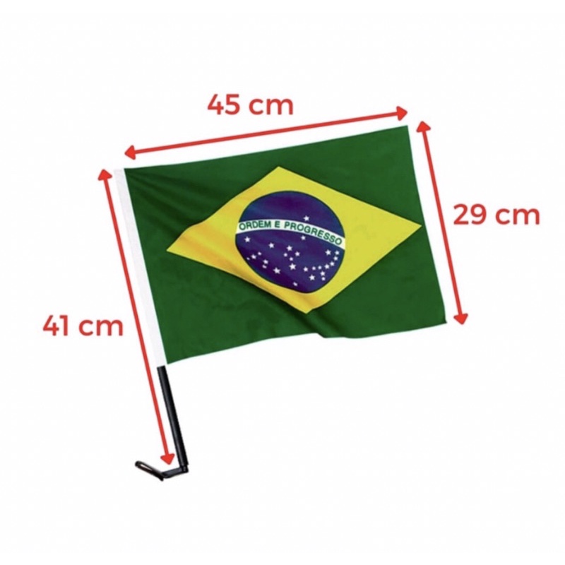 Bandeira do Brasil para porta de carro com aste - Copa do mundo