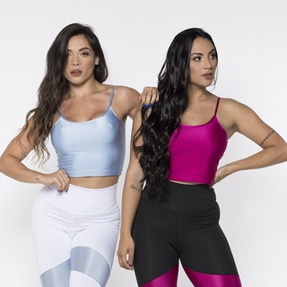 TOP Cropped OLÍVIA Academia Moda Fitness Para Malhar Roupa Esporte Cores Lançamento