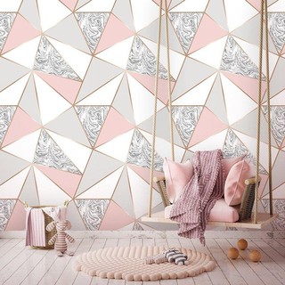 Papel De Parede Zara Mármore Rose Gold Diamante