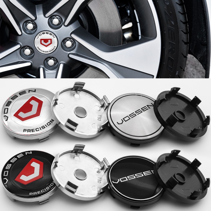 VOSSEN 4 Pcs 60mm Centro Do Cubo Pneu Tampa Logotipo Carro 3D Adesivo Decalque Apropriado Para Rodas