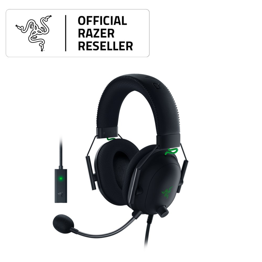 ✓（ready stock）Razer Blackshark V2 — Wired-Gaming Headset + USB Sound Card |  Shopee Brasil